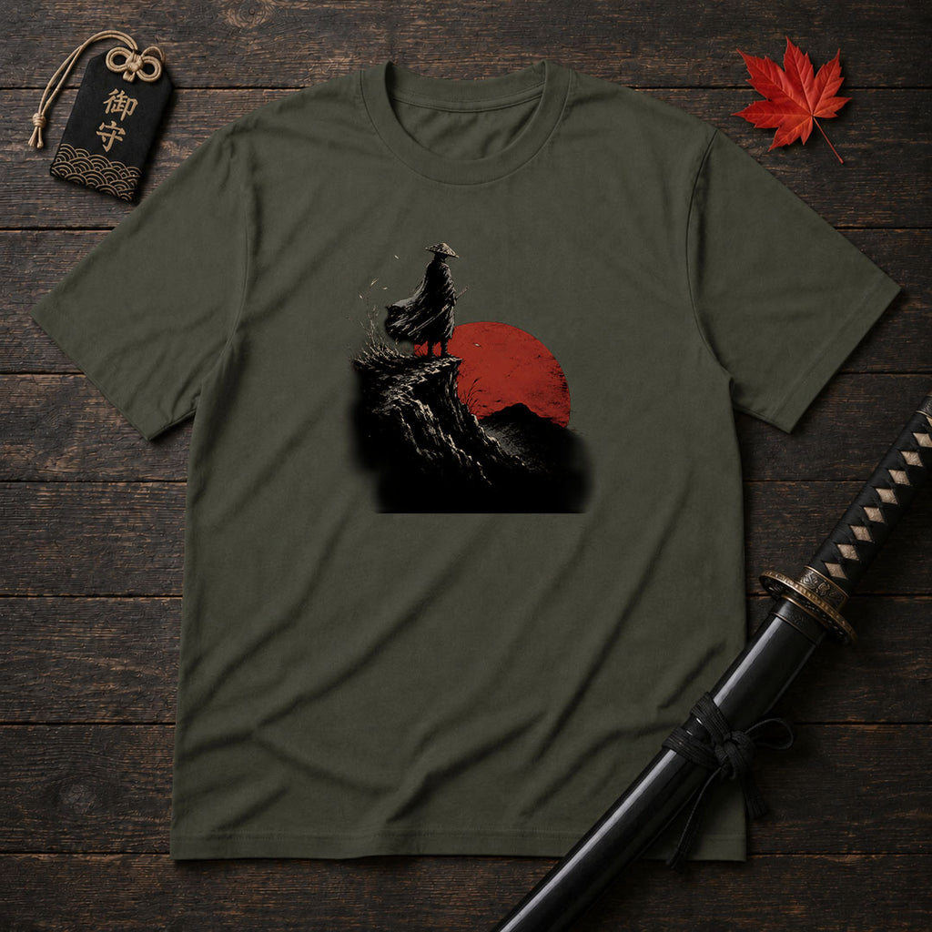 Silhouette Samurai At Sunset T-Shirt