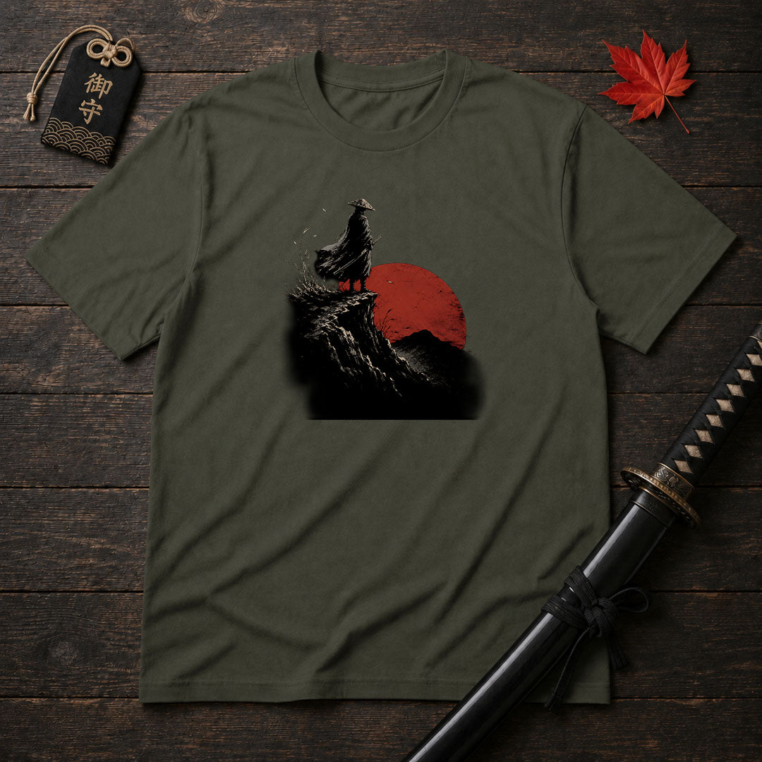 Silhouette Samurai At Sunset T-Shirt