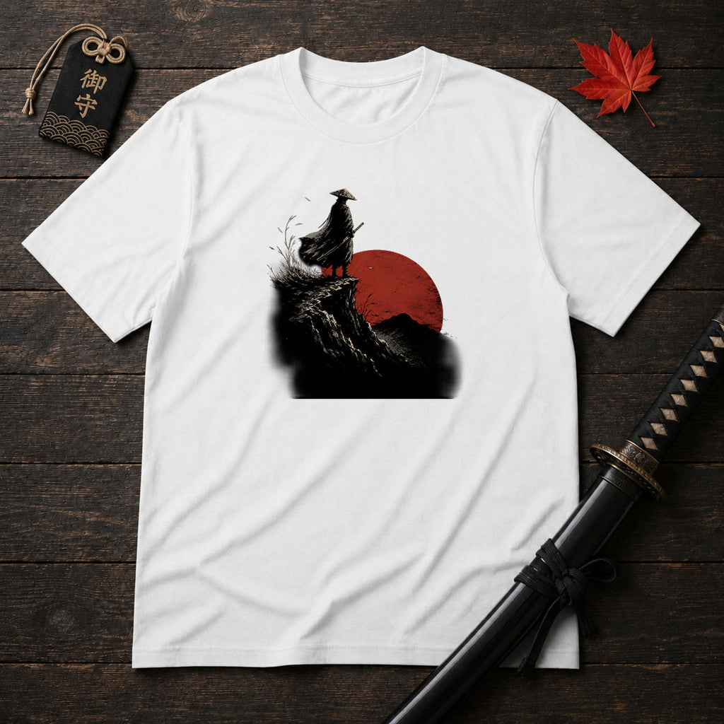 Silhouette Samurai At Sunset T-Shirt