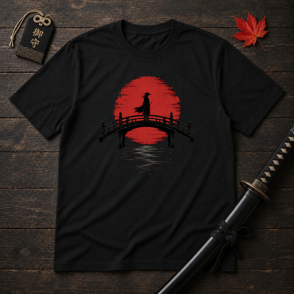 Silhouette Samurai On Bridge T-Shirt