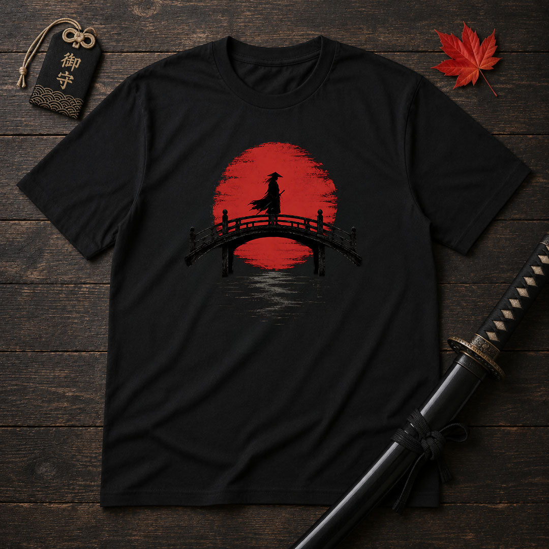 Silhouette Samurai On Bridge T-Shirt