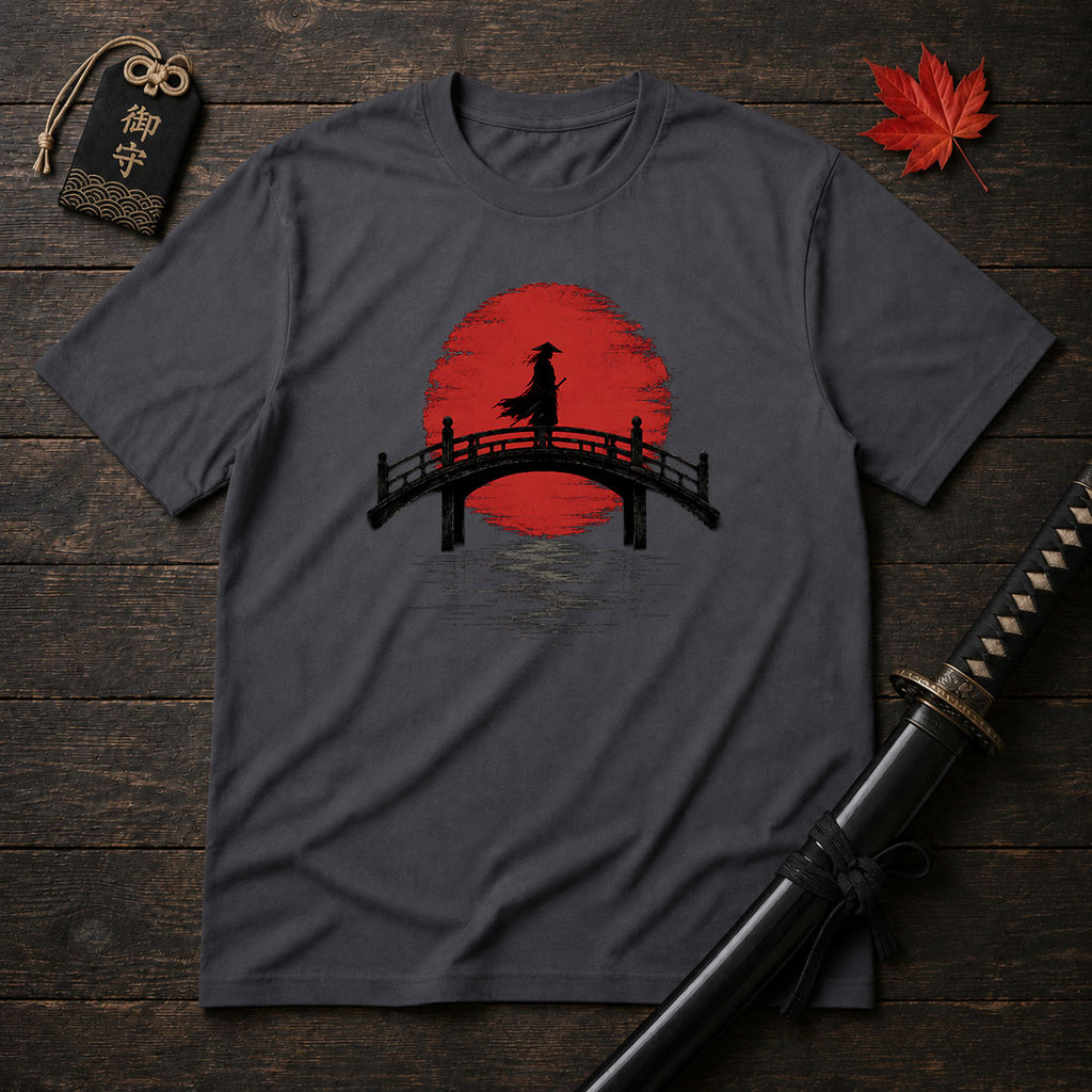 Silhouette Samurai On Bridge T-Shirt