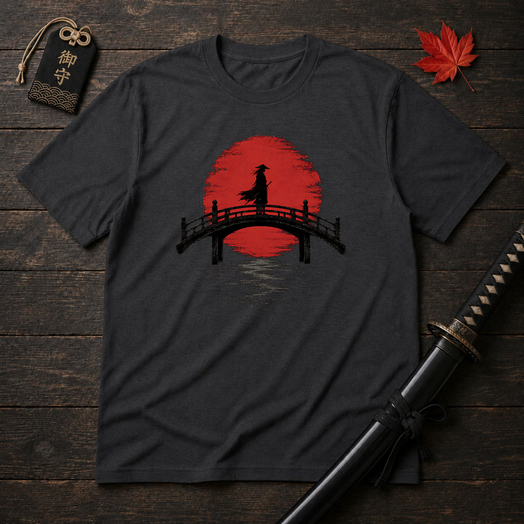 Silhouette Samurai On Bridge T-Shirt