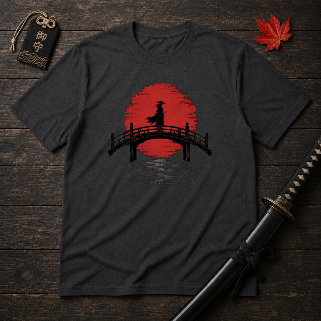 Silhouette Samurai On Bridge T-Shirt