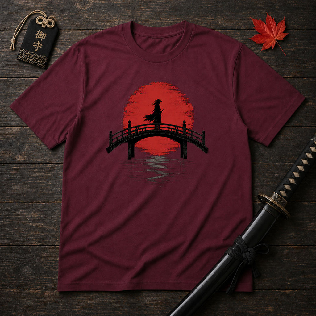 Silhouette Samurai On Bridge T-Shirt