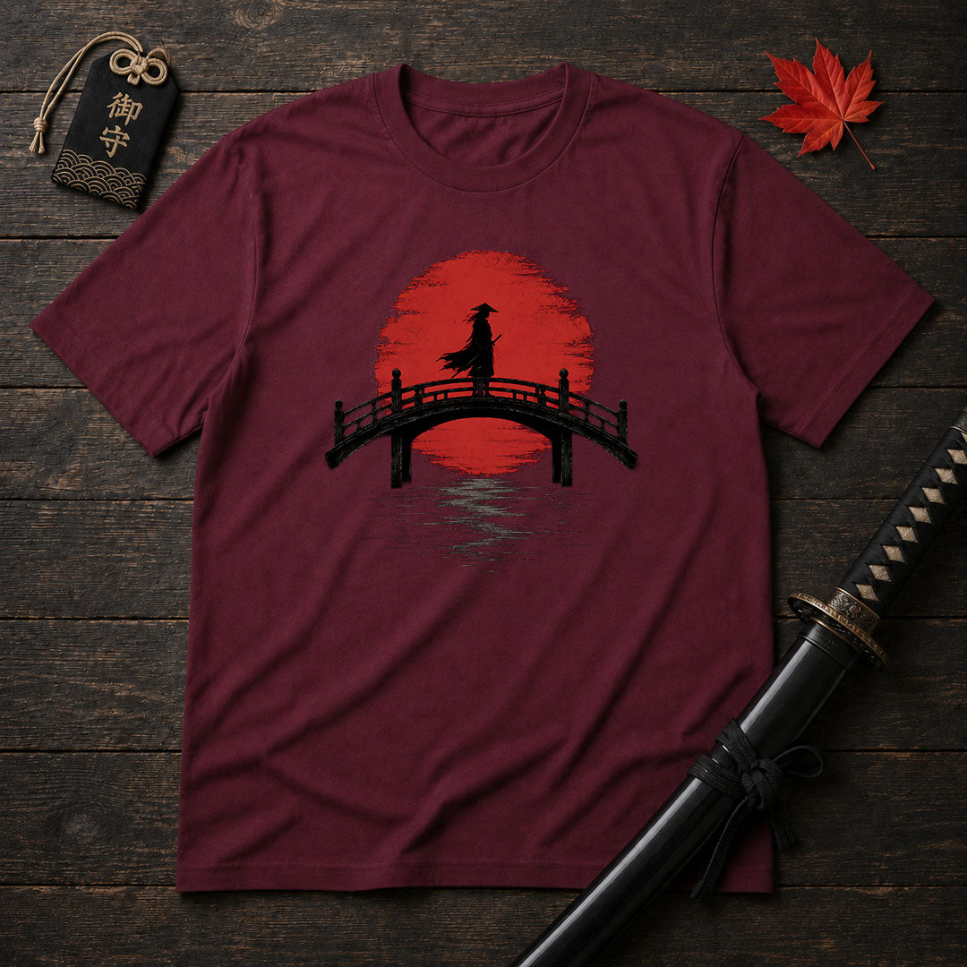 Silhouette Samurai On Bridge T-Shirt