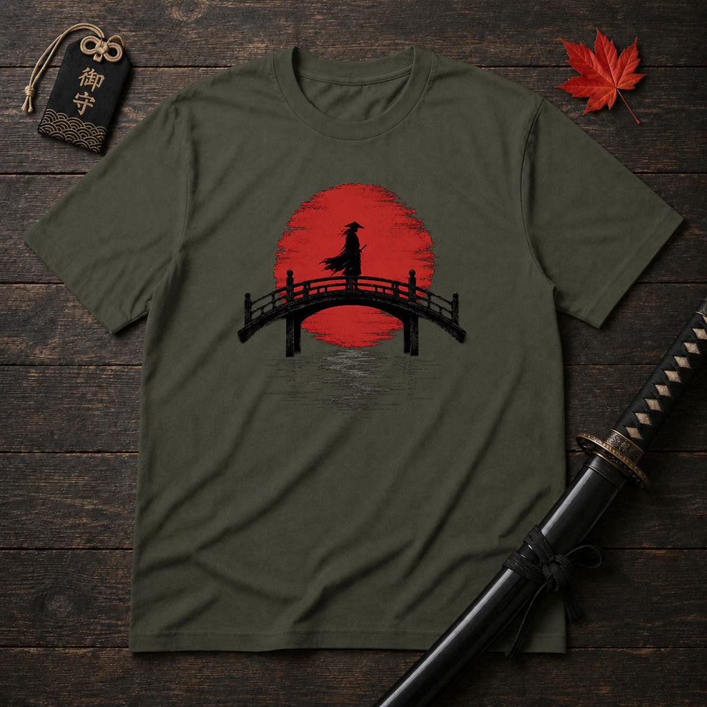 Silhouette Samurai On Bridge T-Shirt
