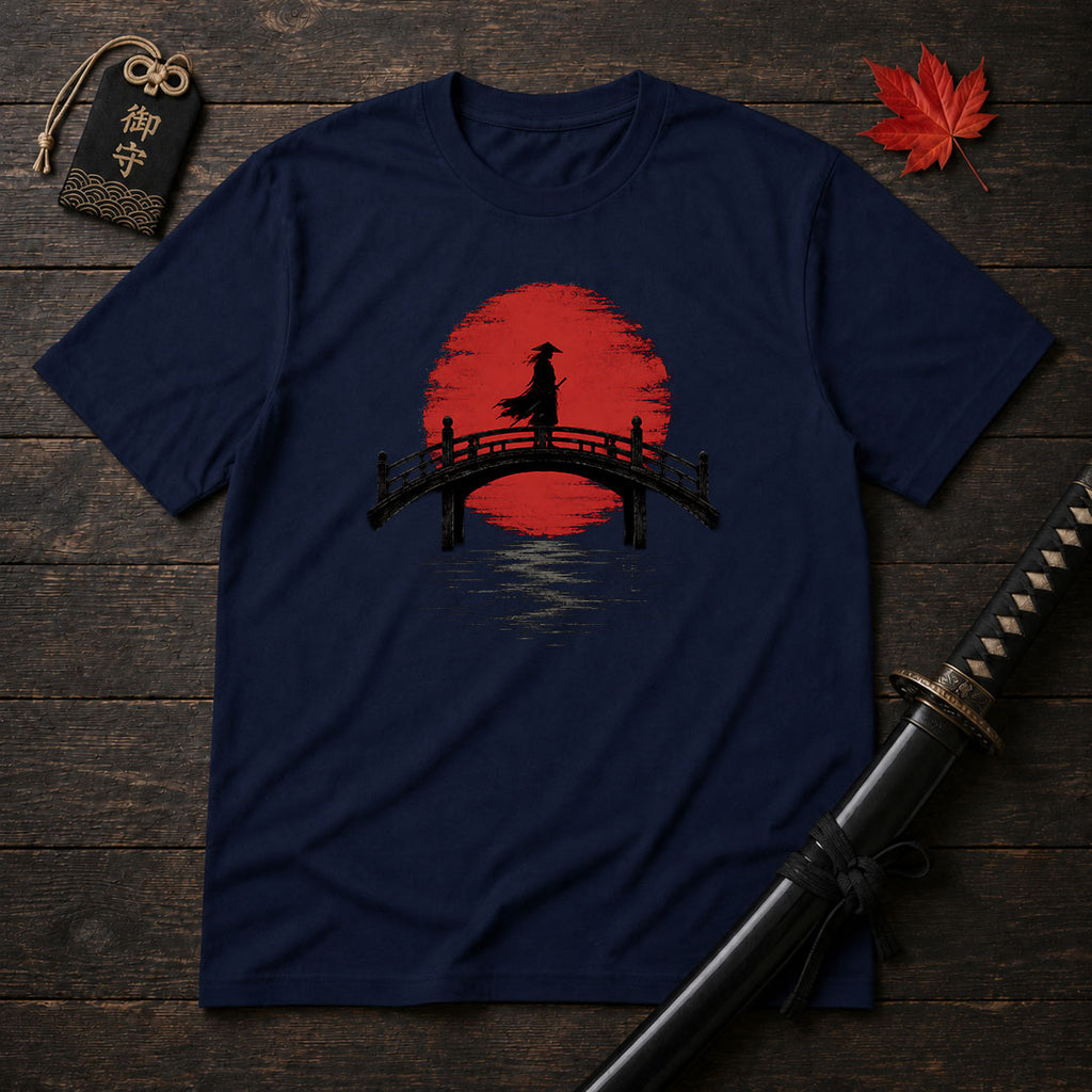 Silhouette Samurai On Bridge T-Shirt