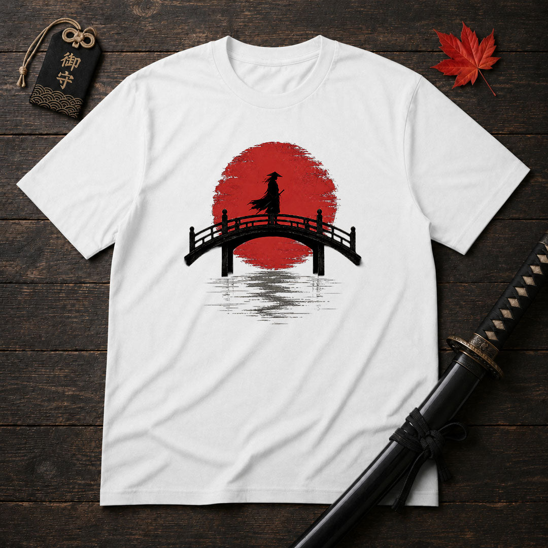 Silhouette Samurai On Bridge T-Shirt