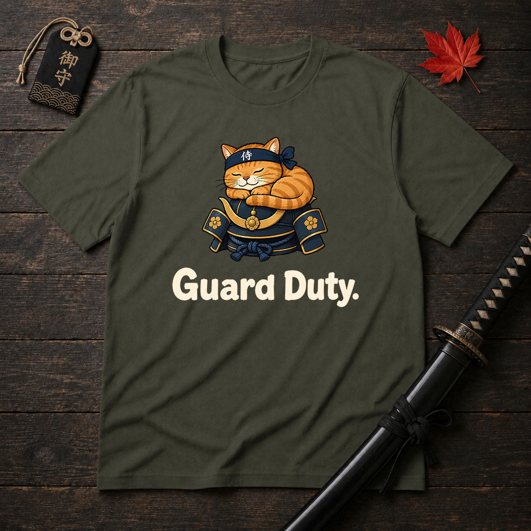 Sleeping Samurai Cat T-Shirt