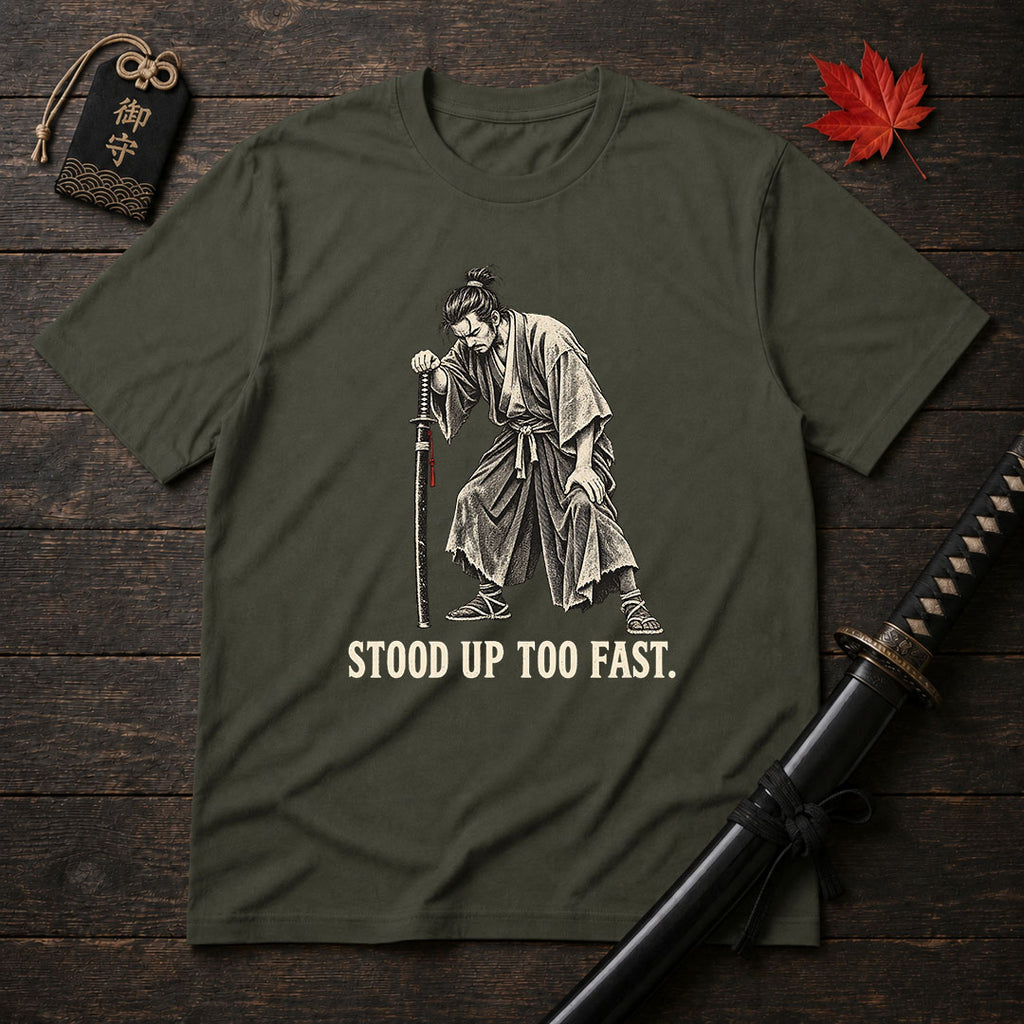 Stooped Samurai Humor T-Shirt