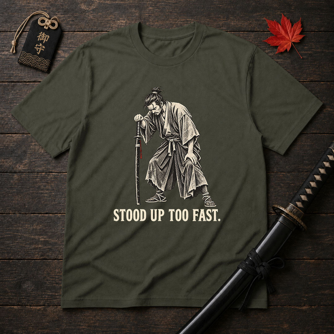 Stooped Samurai Humor T-Shirt