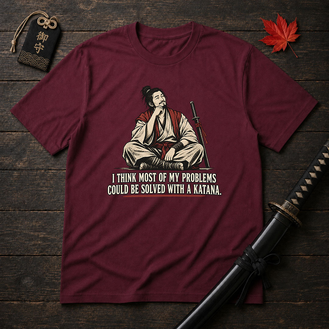 Thoughtful Samurai Katana T-Shirt