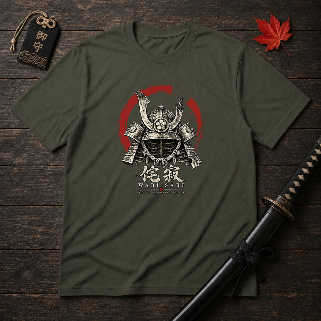 Wabi-Sabi Samurai Helmet T-Shirt