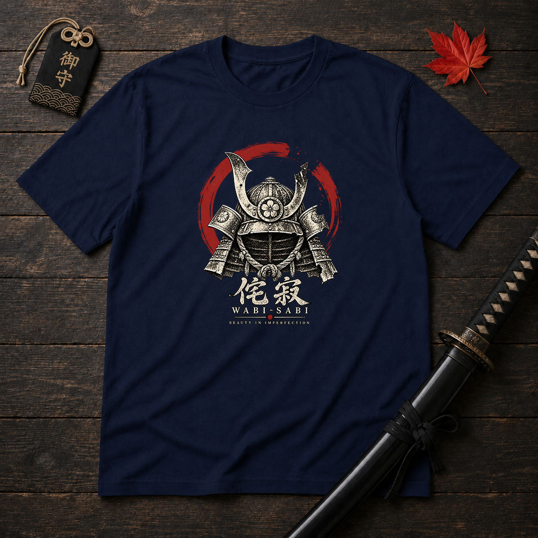 Wabi-Sabi Samurai Helmet T-Shirt