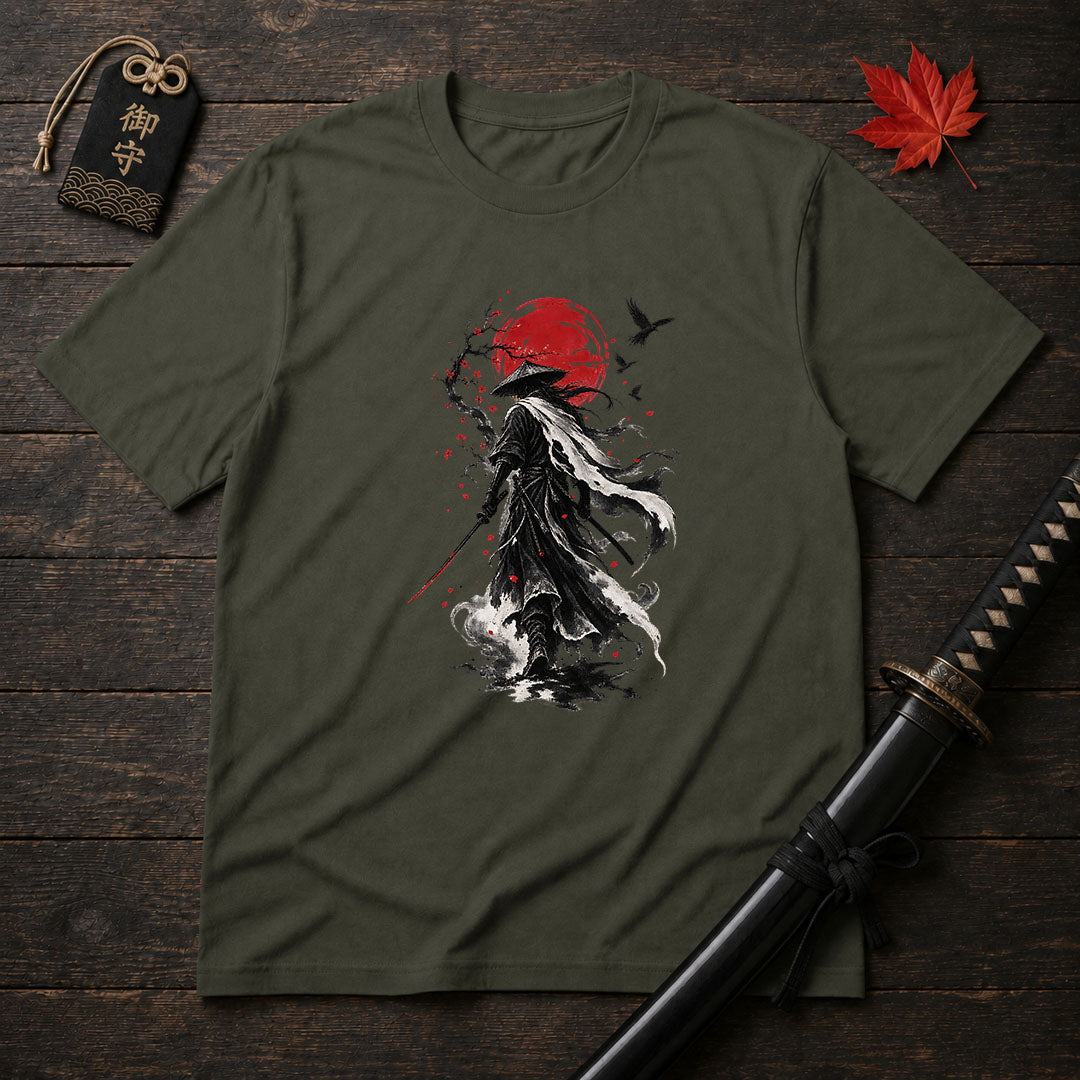 Wandering Ronin Under Red Sun T-Shirt