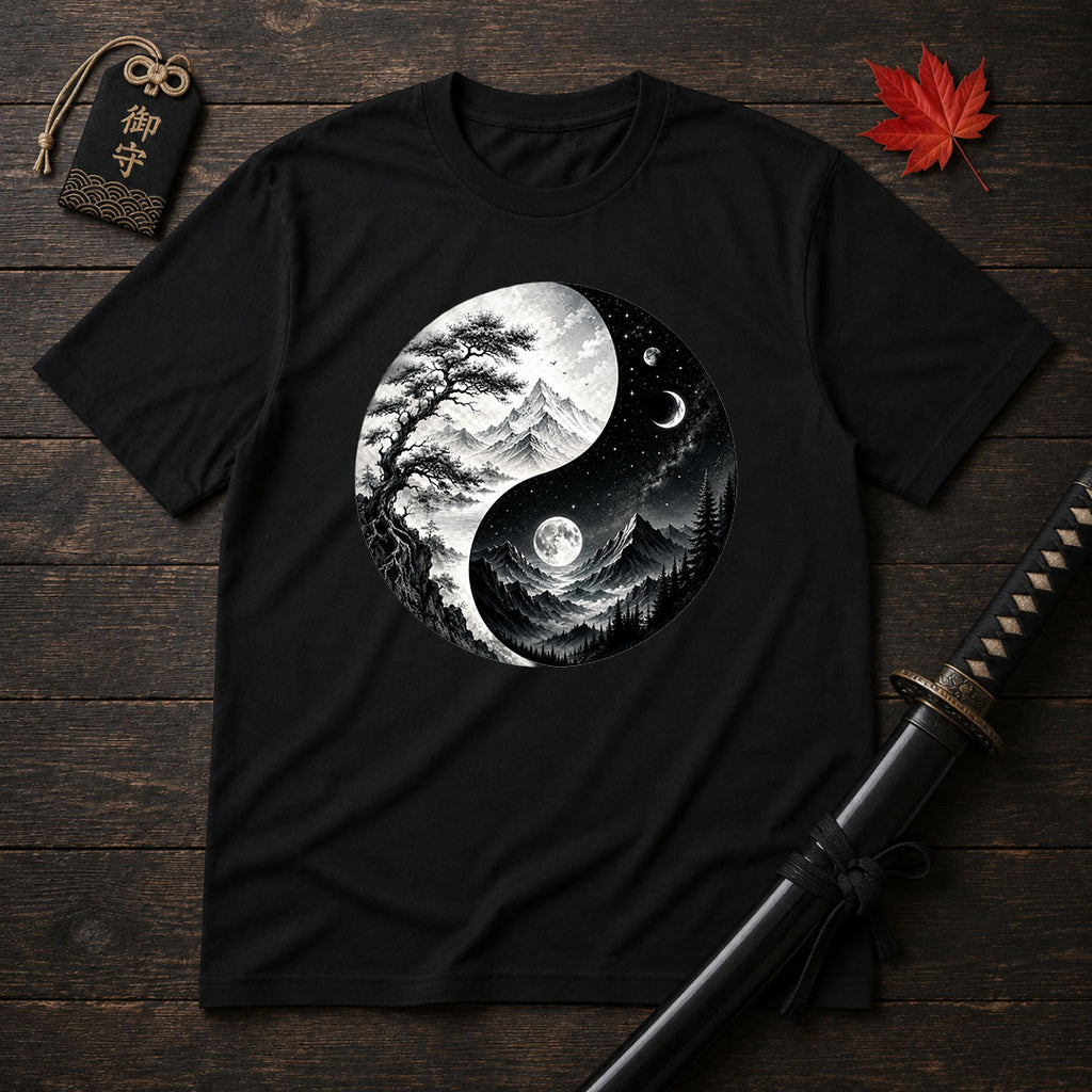 Yin Yang Mountain Landscape T-Shirt