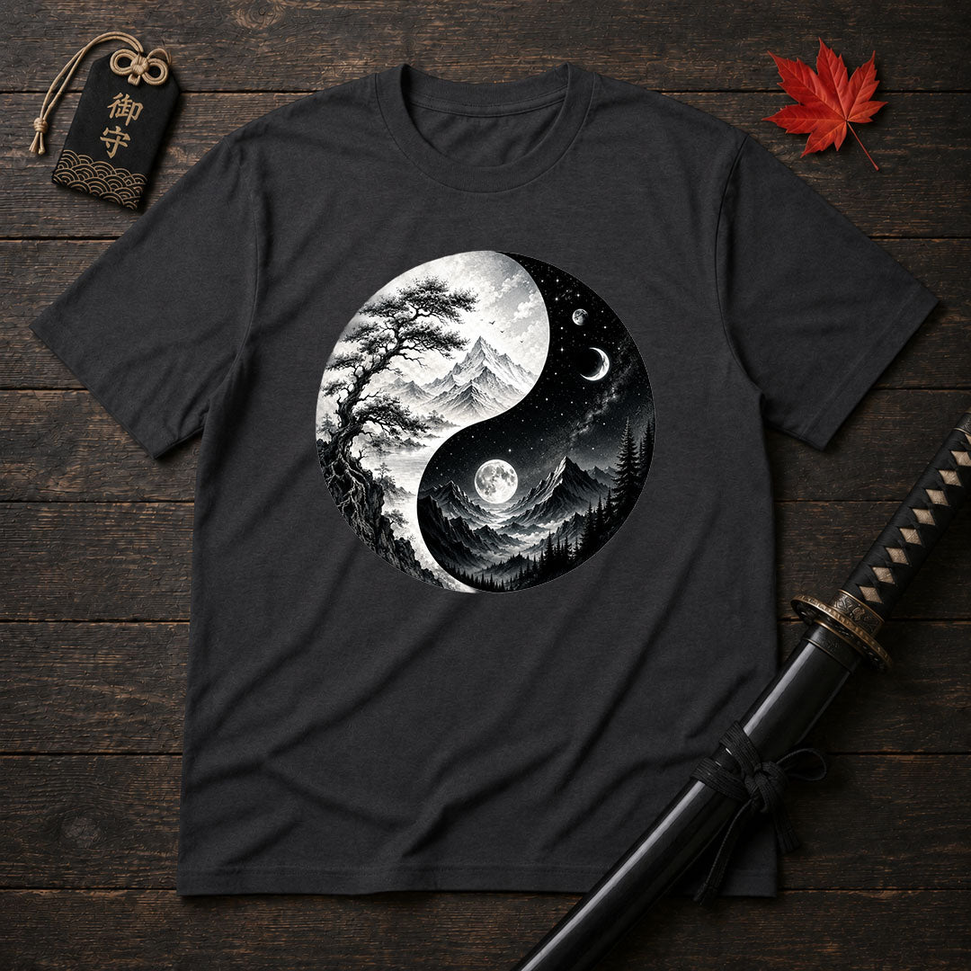 Yin Yang Mountain Landscape T-Shirt