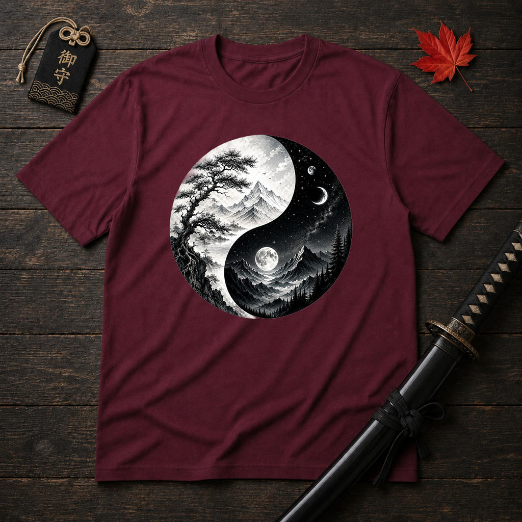 Yin Yang Mountain Landscape T-Shirt